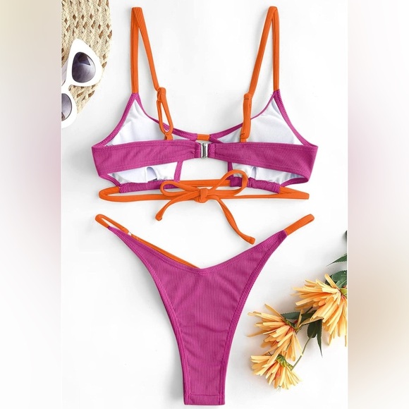 NWT- ZAFUL CUT OUT THONG BIKINI - Picture 2 of 9